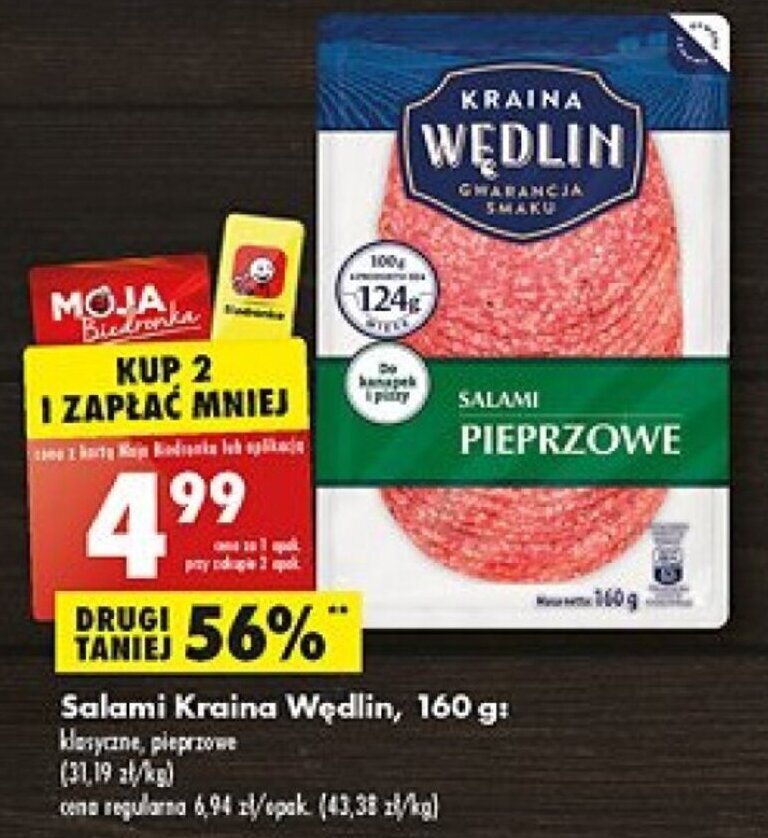 Promocja Kraina Wędlin Salami, 160g w Biedronka