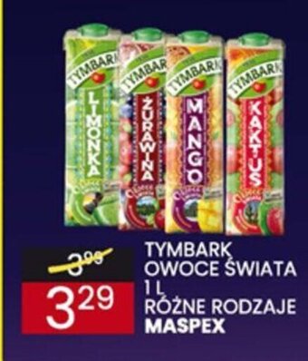 Wafelek Maspex Tymbark Owoce świata 1l oferta