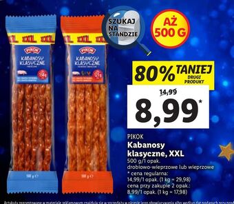 Lidl Kabanosy wieprzowe pikok oferta
