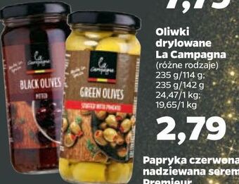 Netto Oliwki zielone nadziewane pastą pimento la campagna oferta