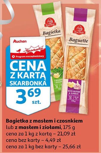 Auchan Bagietka z masłem czosnkowym bread basket oferta