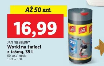 Lidl Worki na śmieci z taśmą 35 l jan niezbędny oferta