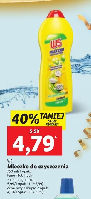 Lidl Mleczko do czyszczenia lemon w5 oferta
