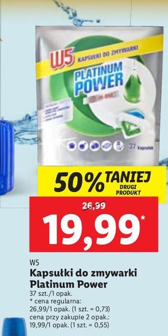 Lidl Tabletki do zmywarki power platinum w5 oferta