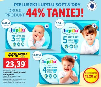 Lidl Pieluszki maxi 4 lupilu soft & dry oferta