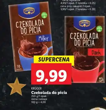 Lidl Czekolada do picia milky kruger oferta