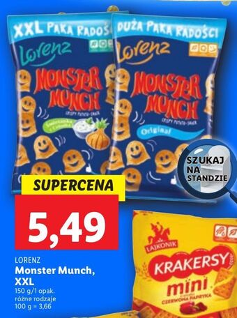 Lidl Chrupki śmietanka z cebulką lorenz monster munch oferta