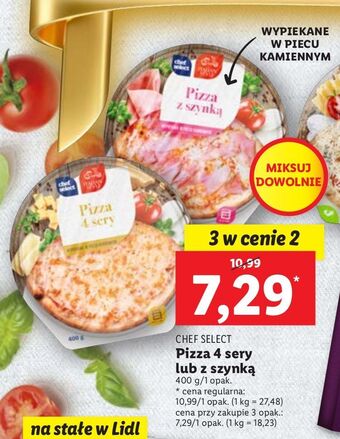 Lidl Pizza z szynką chef select oferta