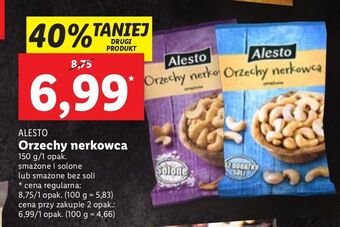 Lidl Orzechy nerkowca bez soli alesto oferta