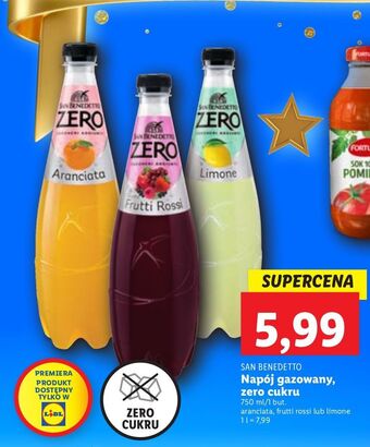 Lidl Napój frutti rossi zero san benedetto oferta