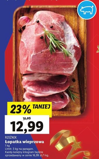 Lidl Łopatka wieprzowa bez kości rzeźnik codzienna dostawa oferta
