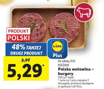 Lidl Burger wołowy rzeźnik codzienna dostawa oferta