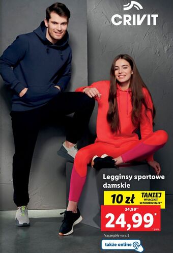 Lidl Legginsy damskie sportowe crivit oferta