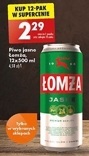 Biedronka Piwo łomża jasne (dawniej export) oferta