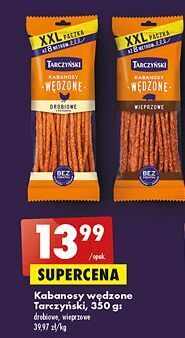 Biedronka Kabanosy wędzone wieprzowe tarczyński oferta