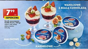 Biedronka Serek mascarpone waniliowy z białą czekoladą sottile gusto oferta