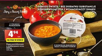Biedronka Zupa pomidorowa z makaronem orzo biedronka oferta