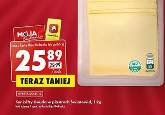 Biedronka Ser gouda plastry światowid oferta