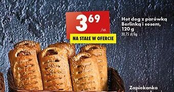 Biedronka Hot dog z parówką berlinką i sosem oferta