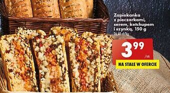 Biedronka Zapiekanka z pieczarkami serem ketchupem i szynką oferta