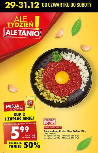 Biedronka Tatar wołowy kraina mięs oferta