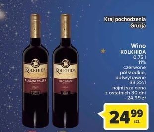 Carrefour Wino kolkhida alazani valley red semi sweet oferta