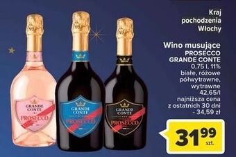 Carrefour Wino białe grande conte prosecco dry oferta