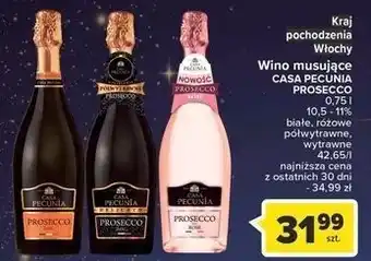 Carrefour Wino casa pecunia prosecco rose oferta