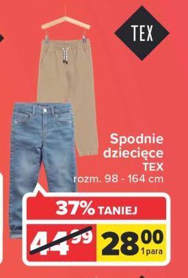 Carrefour Spodnie dziecięce rozm. 98-164 cm tex oferta