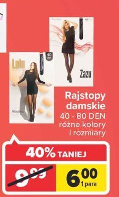 Carrefour Rajstopy damskie 40 den lulu oferta
