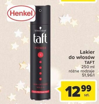 Carrefour Lakier do włosów taft power oferta