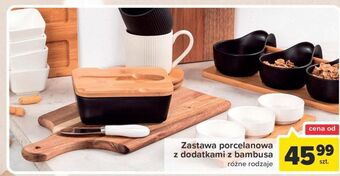 Carrefour Zastawa porcelanowa do podawania z bambusem oferta