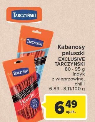 Carrefour Kabanosy wieprzowe tarczyński exclusive oferta