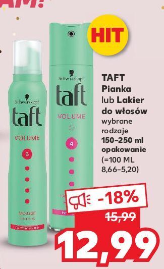 Kaufland Pianka do włosów ultra strong taft volume oferta