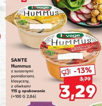 Kaufland Hummus z suszonymi pomidorami sante i love vege oferta