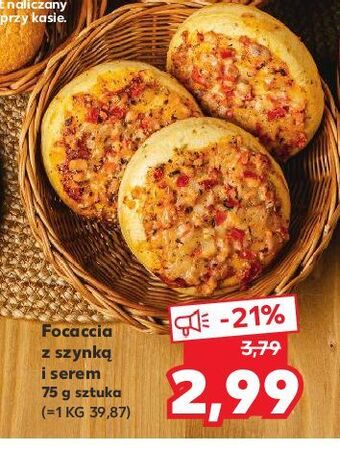 Kaufland Focaccia z szynką i serem oferta