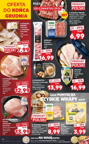 Kaufland Łopatka wieprzowa bez kości stoisko mięsne oferta