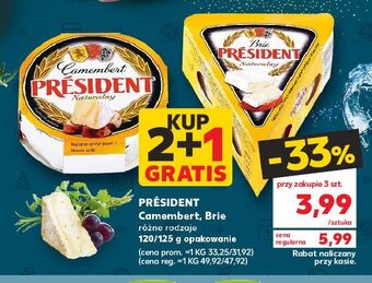 Kaufland Ser camembert naturalny president oferta