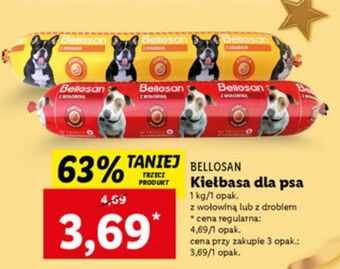 Lidl Kiełbasa dla psa z wołowiną bellosan oferta