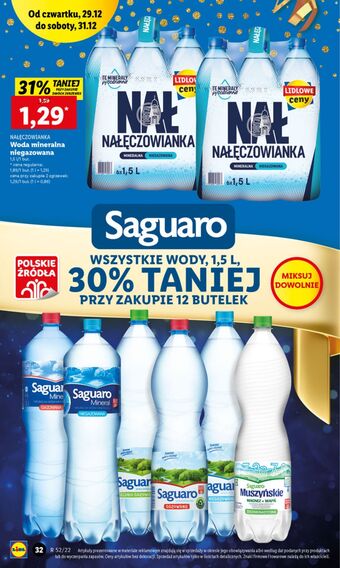 Lidl Woda niegazowana nałęczowianka oferta
