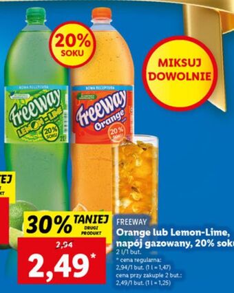Lidl Napój gazowany orange freeway oferta
