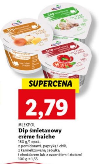 Lidl Dip śmietankowy z czosnkiem i ziołami mlekpol oferta