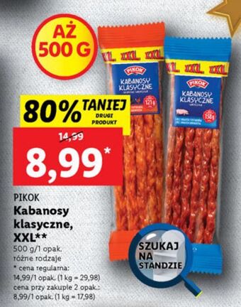 Lidl Kabanosy wieprzowe pikok oferta