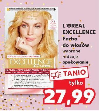 Kaufland Farba do włosów bardzo jasny blond złocisty 9.3 l'oreal excellence creme oferta