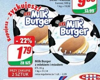 Dino Baton z mlekiem i miodem eti milk burger oferta