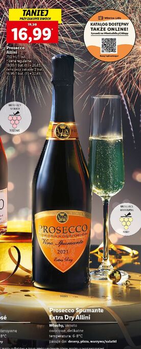 Lidl Wino allini prosecco spumante extra dry oferta