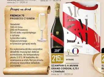 bi1 G.H.Mumm Szampan Grand Cordon 0,75l + 2 kieliszki oferta