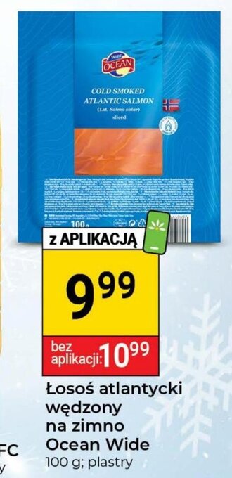 Stokrotka Ocean Wide łosoś atlantycki wędzony na zimno 100g plastry oferta