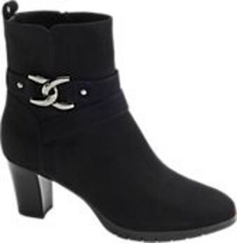 Deichmann Czarne botki damskie na obcasie oferta