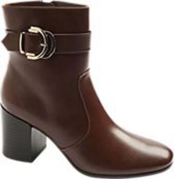 Deichmann Ciemnobrązowe botki damskie na obcasie oferta